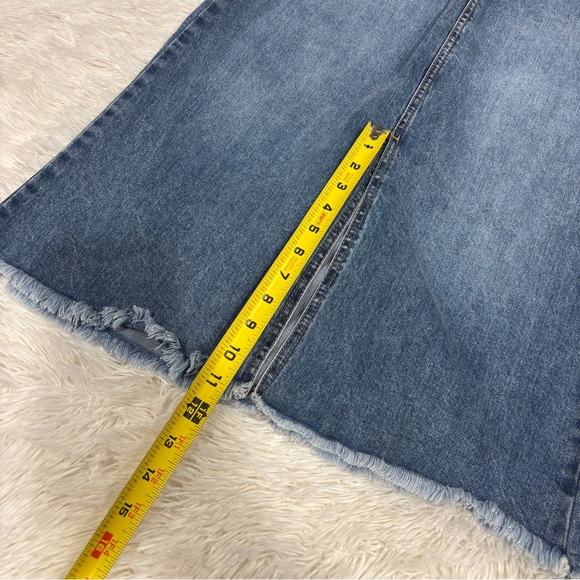 Rewash front Slit Maxi raw hem denim Skirt Vintage Reunion Size 27 - Picture 3 of 11
